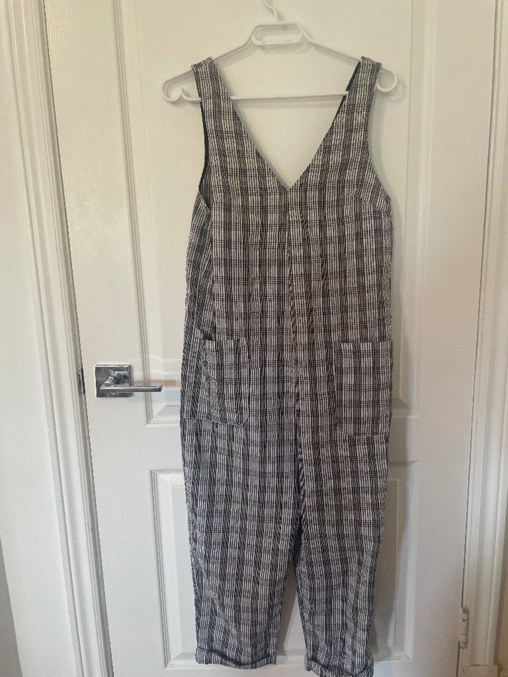 Topshop plaid jumpsuit with pockets
